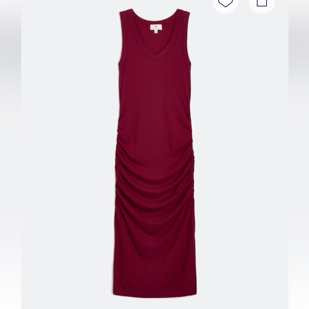 Mckayla Fitted Burgundy V Neck Midi Dress